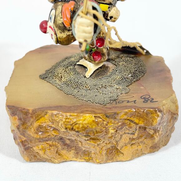 Ron Lee Acrobat Handstand Clown Umbrella Gold Onyx Hand Painted Signed 1982 - Picture 15 of 16